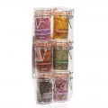 Six flavour salts in 80 g jars -Hermetic closure-