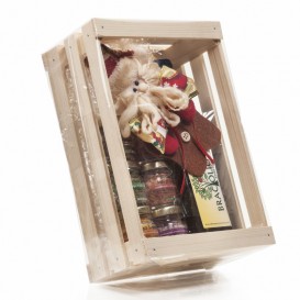 Sei Sapori in Vasetti da 25g + Braciolio 250ml in Scatola di legno Confezione Natale